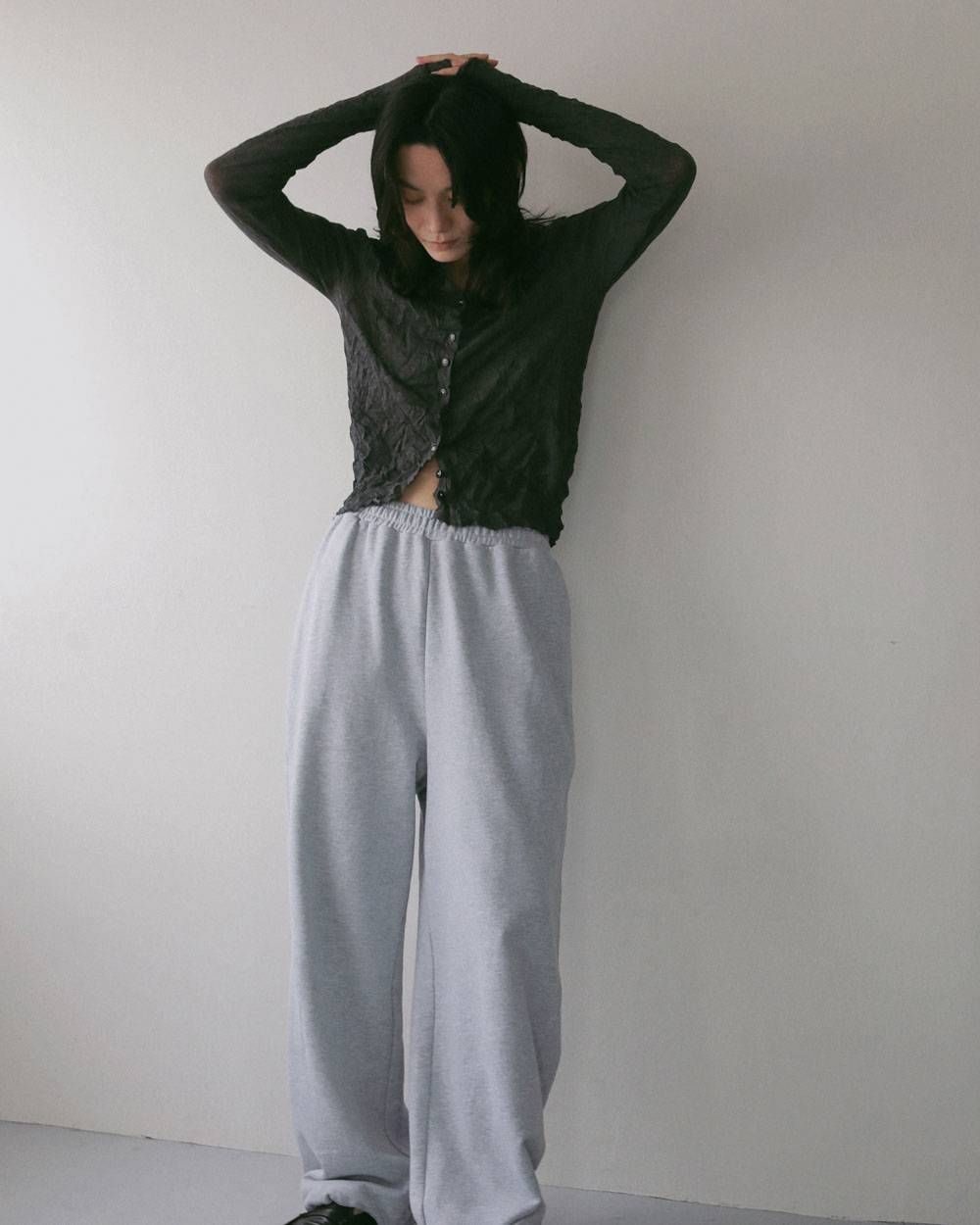 ウォッシャーニットカーディガン (チャコールグレー) Washer Knit Cardigan (Charcoalgray) / 27SS