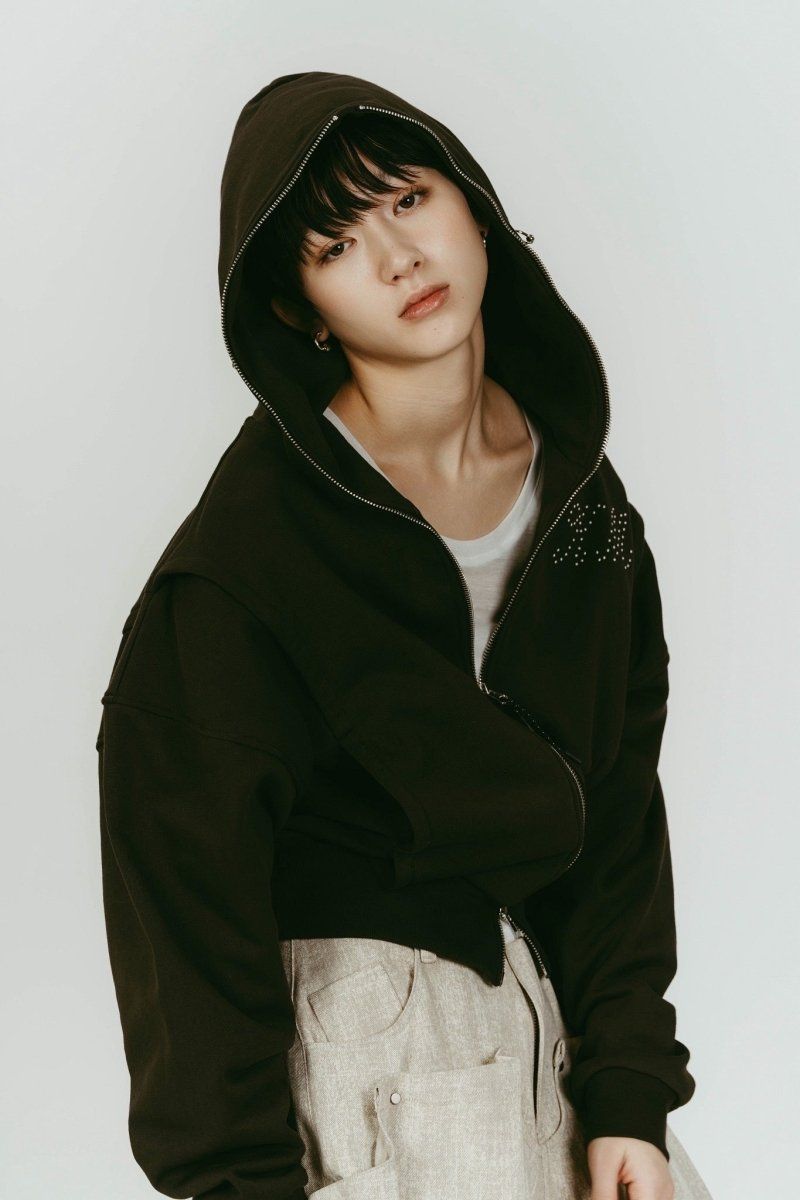 pierced hooded sweatshirt (Charcoal) / ピアス スウェットフーディ (チャコール) / 26SS