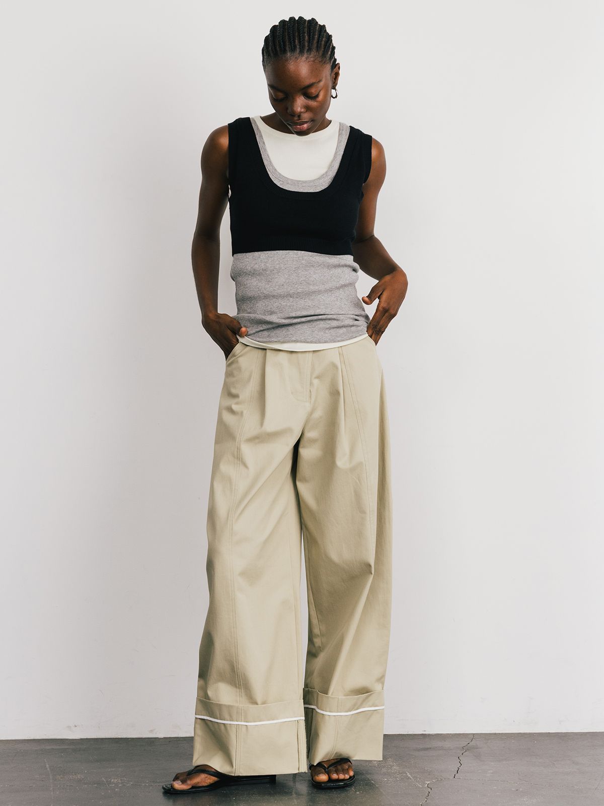 【25SS】COTTON WIDE PANTS / コットンワイドパンツ (ベージュ)