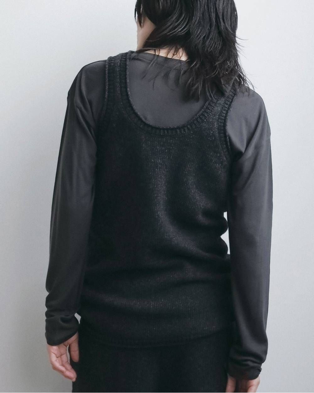 ニットロングタンクトップ (チャコールグレー) Knit Long Tanktop (Charcoal gray) / 26AW 【6月29日まで期間限定予約】