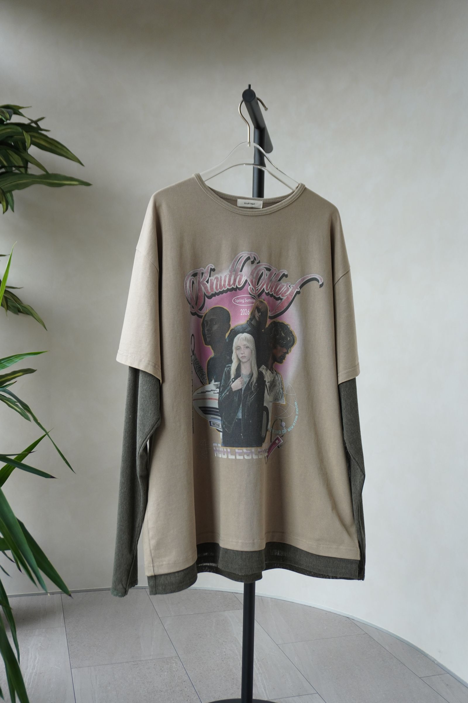 レイヤードTシャツ (ベージュ) AI future layered t-shirt(unisex) (Beige) /  26SS