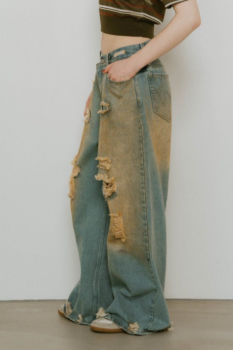 Knuth Marf - damage denim pants / ダメージ デニムパンツ