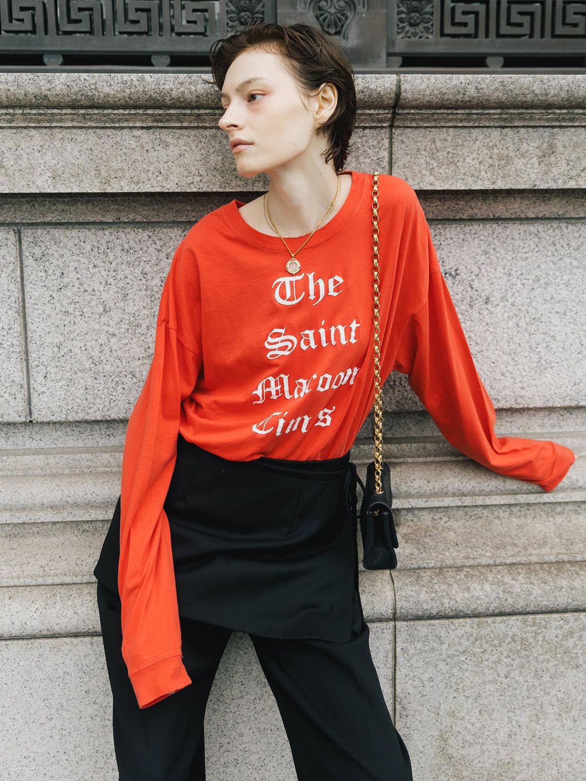 パーマネント ロングスリーブ Tシャツ (Sain Maroon Times) PARMANENT L/S TEE /  26AW