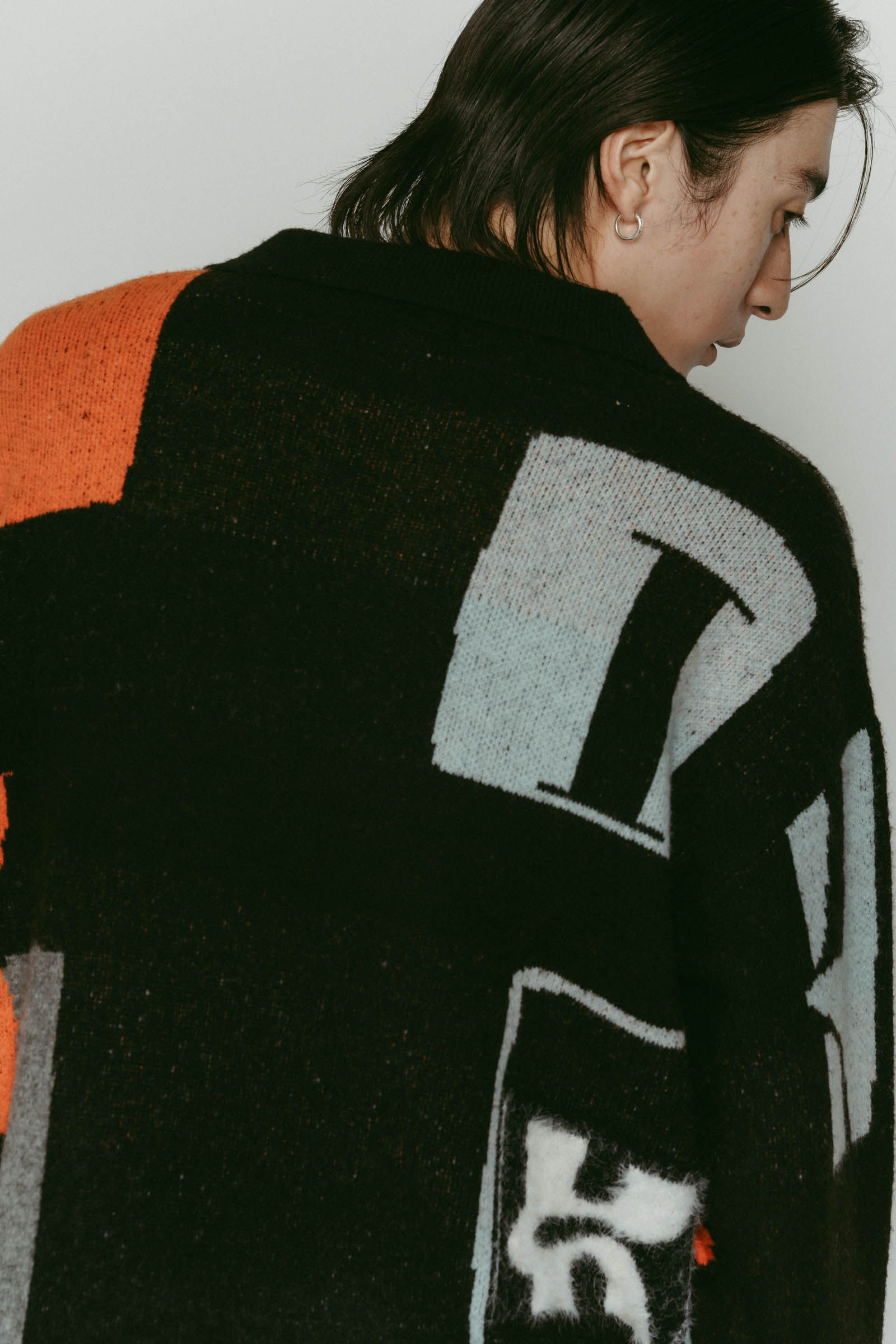 K design knit pullover(unisex) / Kデザイン ニットプルオーバー (ブラック) / 25AW