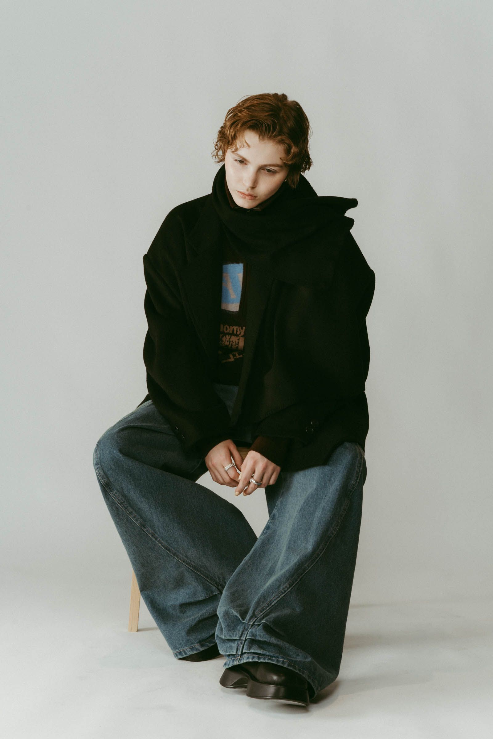 muffler overlay jacket(unisex) / マフラー オーバージャケット (ブラック) / 25AW