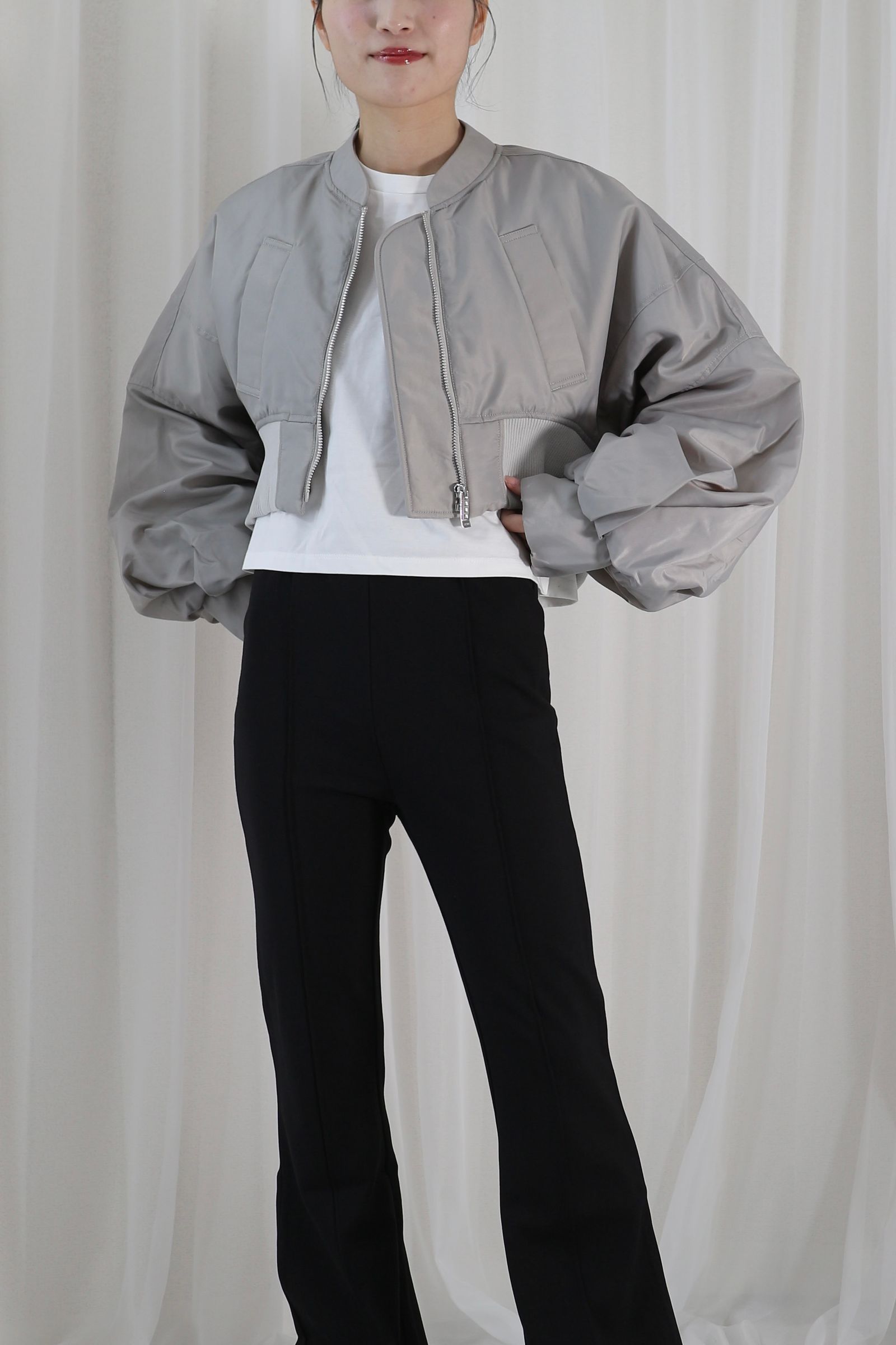 VOLUME SLEEVE SHORT MA-1 / ボリュームスリーブショートMA-1 (グレー)