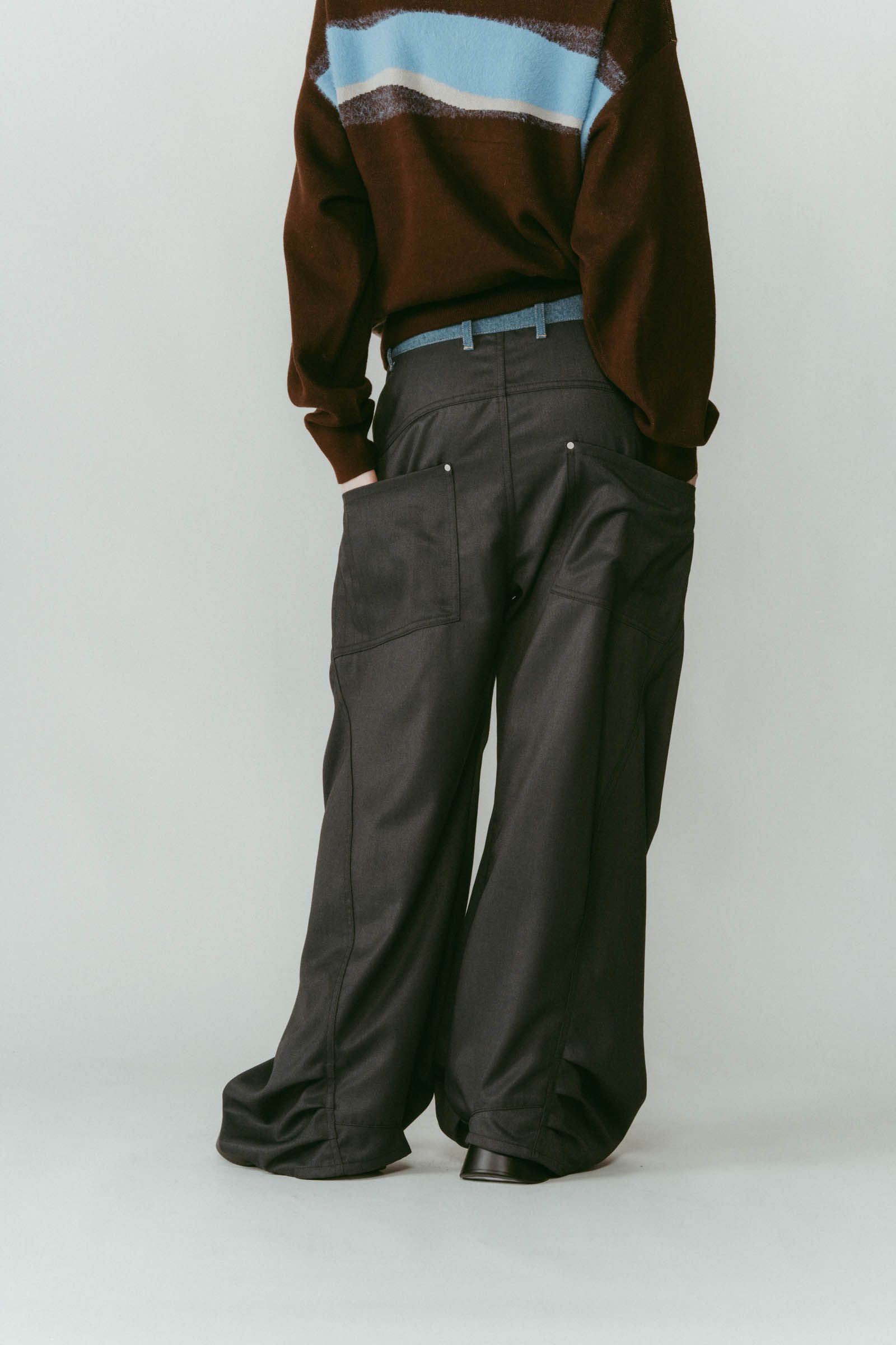 tuck design denim pants / タックデザインデニムパンツ (グレー) / 25AW