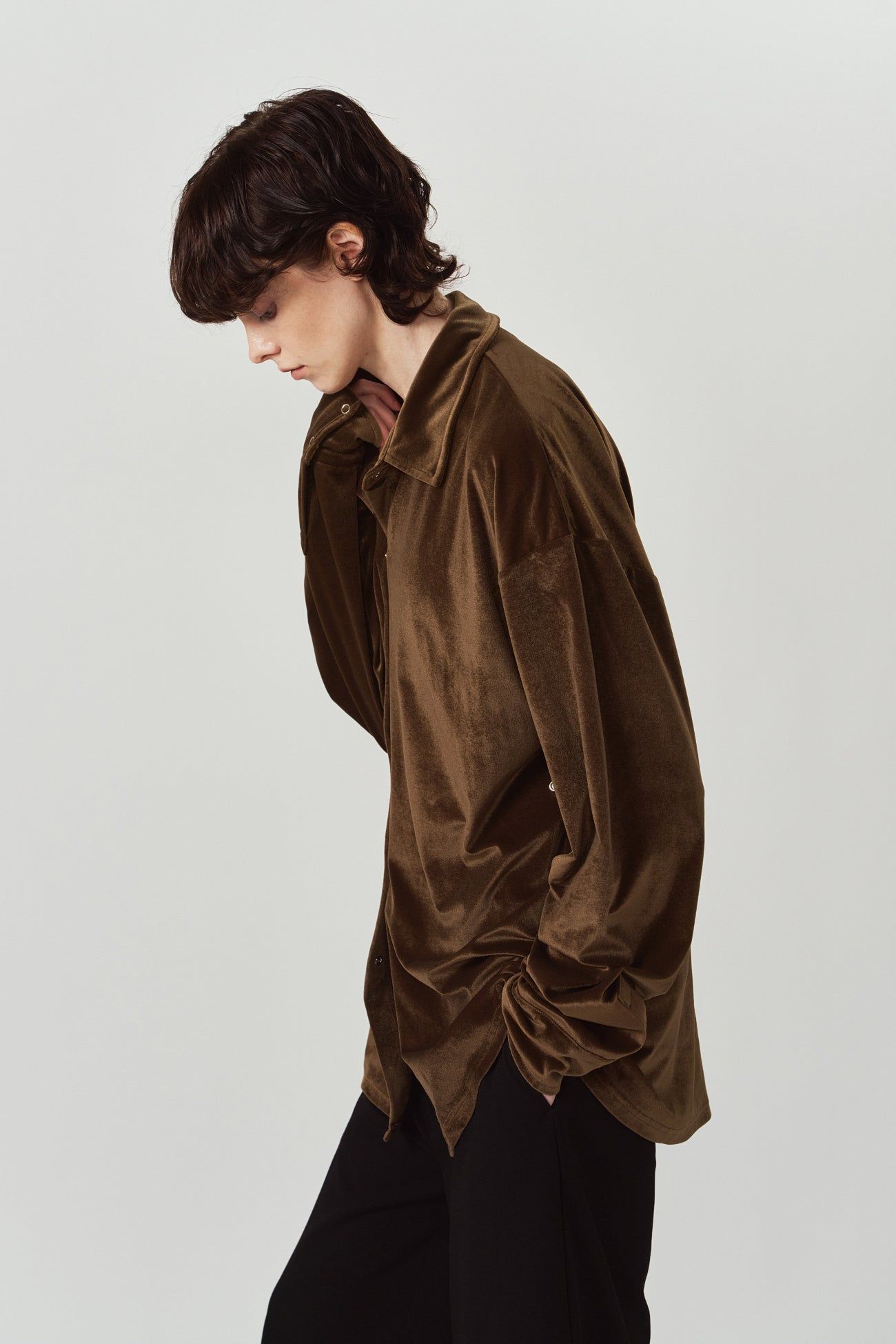 2ウェイ ベロアシャツ (ブラウン) 2way velour shirt (Brown) / 26AW
