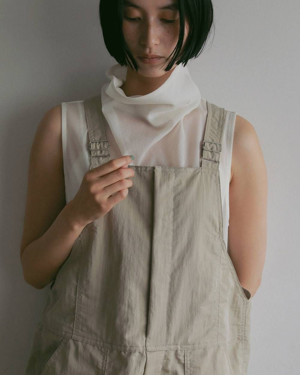 シフォン ノースリーブ トップス (アイボリー) Sleeveless Chiffon Tops (Ivory) / 27SS