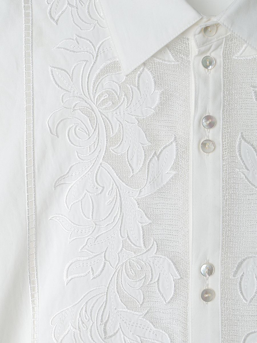 【25SS】EMBROIDERY SHIRTS / エンブロイダリー シャツ (ホワイト)
