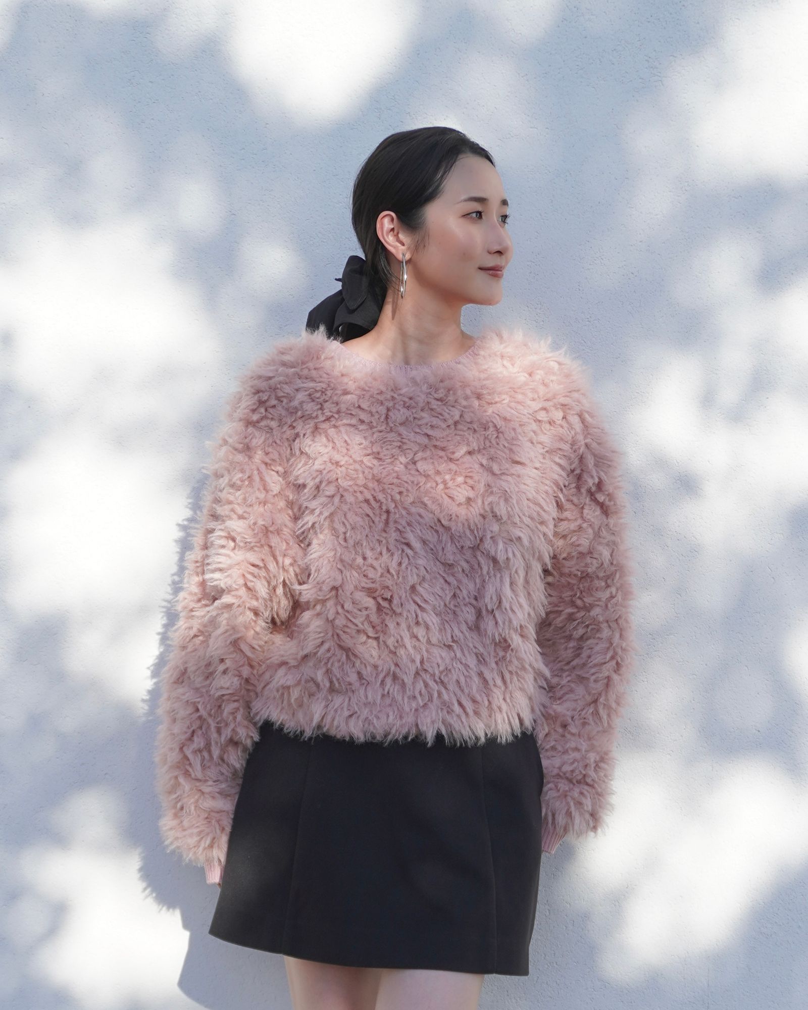 THINK FUR - 【25AW】2Way Fur×Knit Tops (ピンク) / 2ウェイ