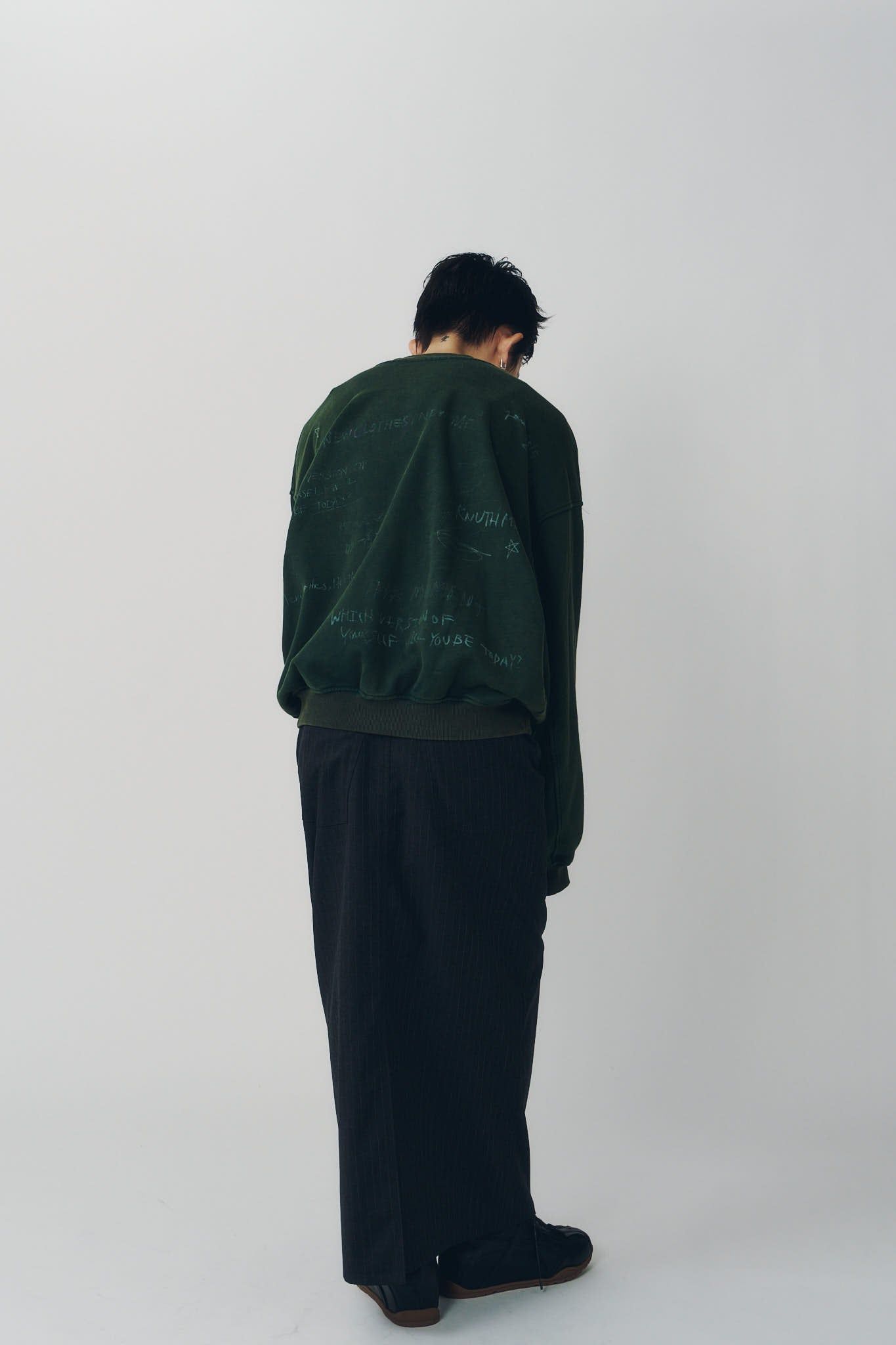 メッセージ スウェット (グリーン) message sweatshirt(unisex) (Green) / 26AW