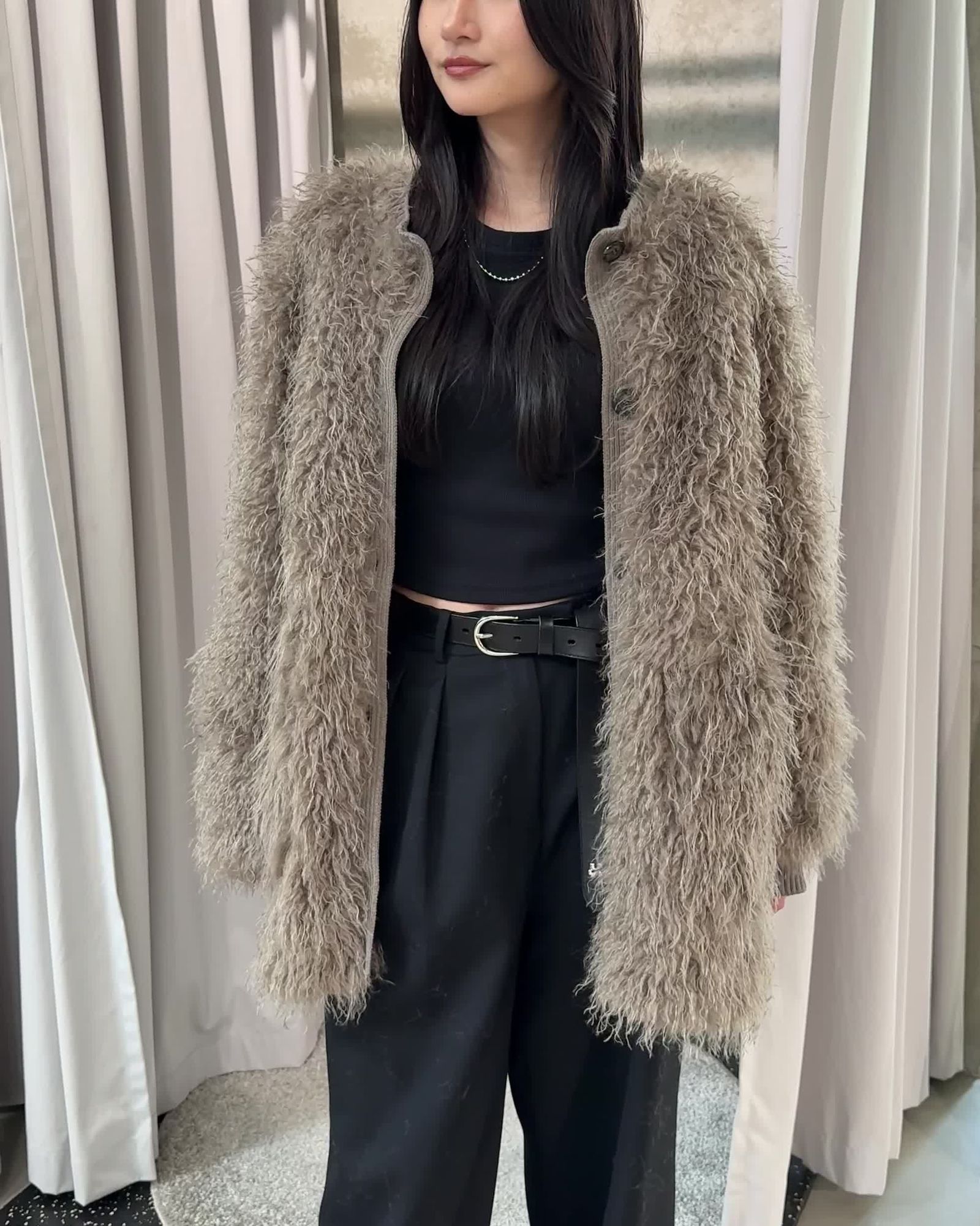 THINK FUR - 【先行予約】【26TH-06】モヘア調ファーカーディガン