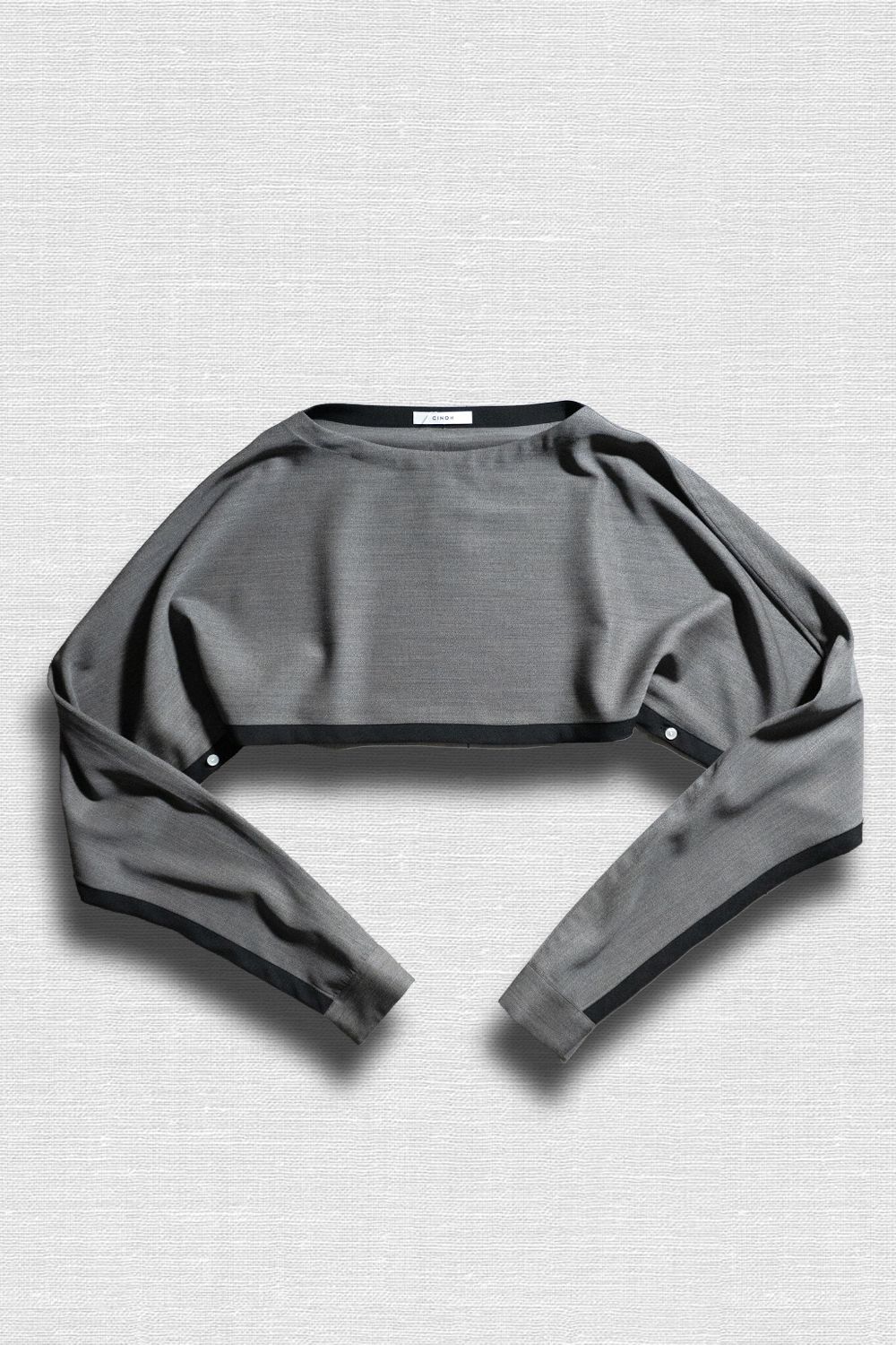SUMMER WOOL CAPE BLOUSE / サマーウールケープブラウス (グレー)