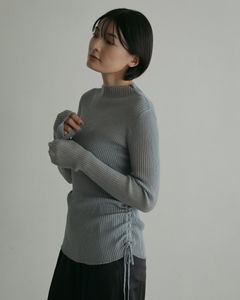 Side Drawstring Knit / サイド ドローストリング ニット (ブルー)