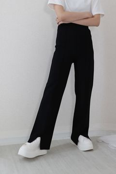 MINIMAL KNIT PT / ミニマルニットパンツ (ブラック) / ストレートワイドシルエット / 美脚