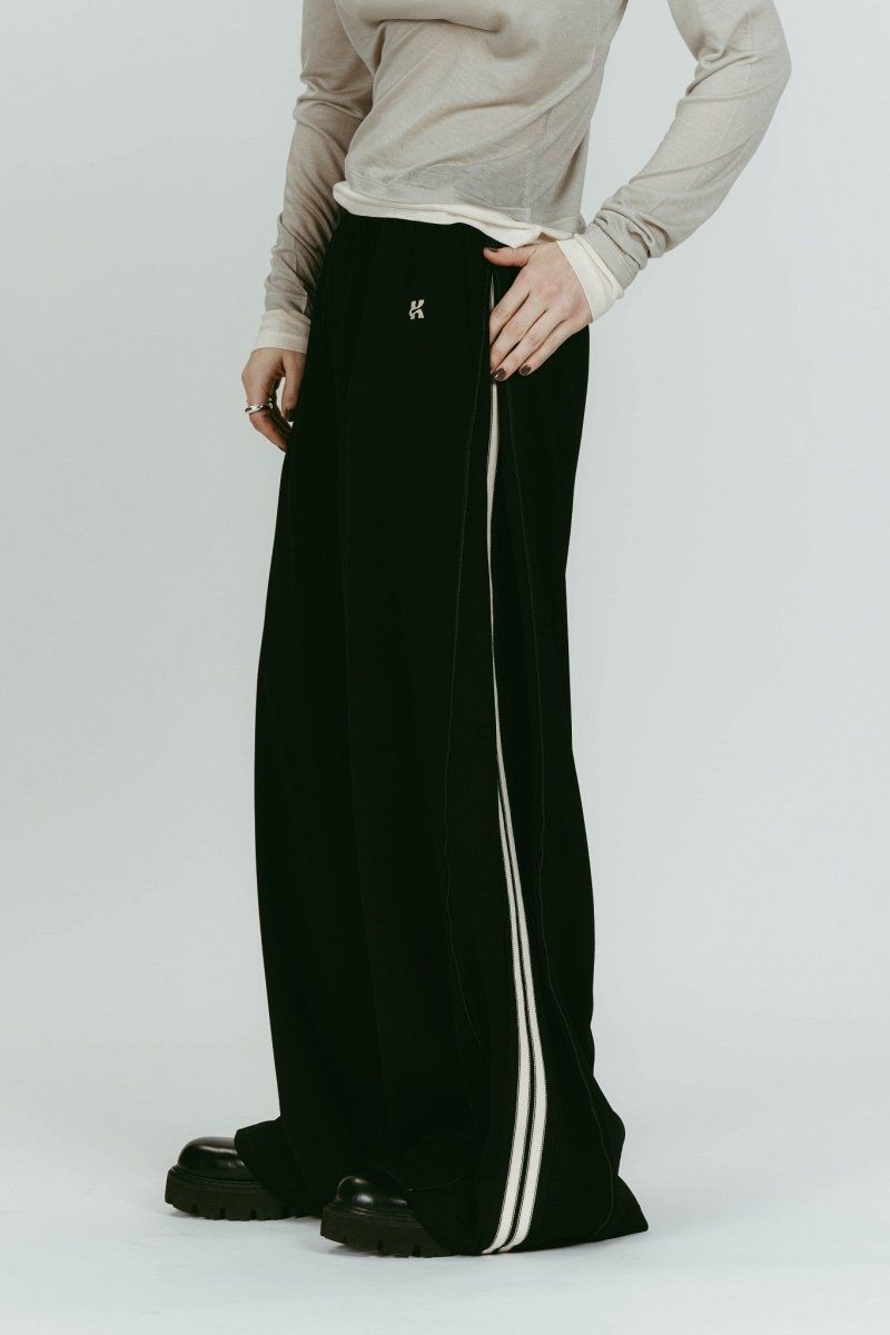 zip-up track pants(unisex) (Black) / ジップアップ トラックパンツ (ブラック) / 26SS