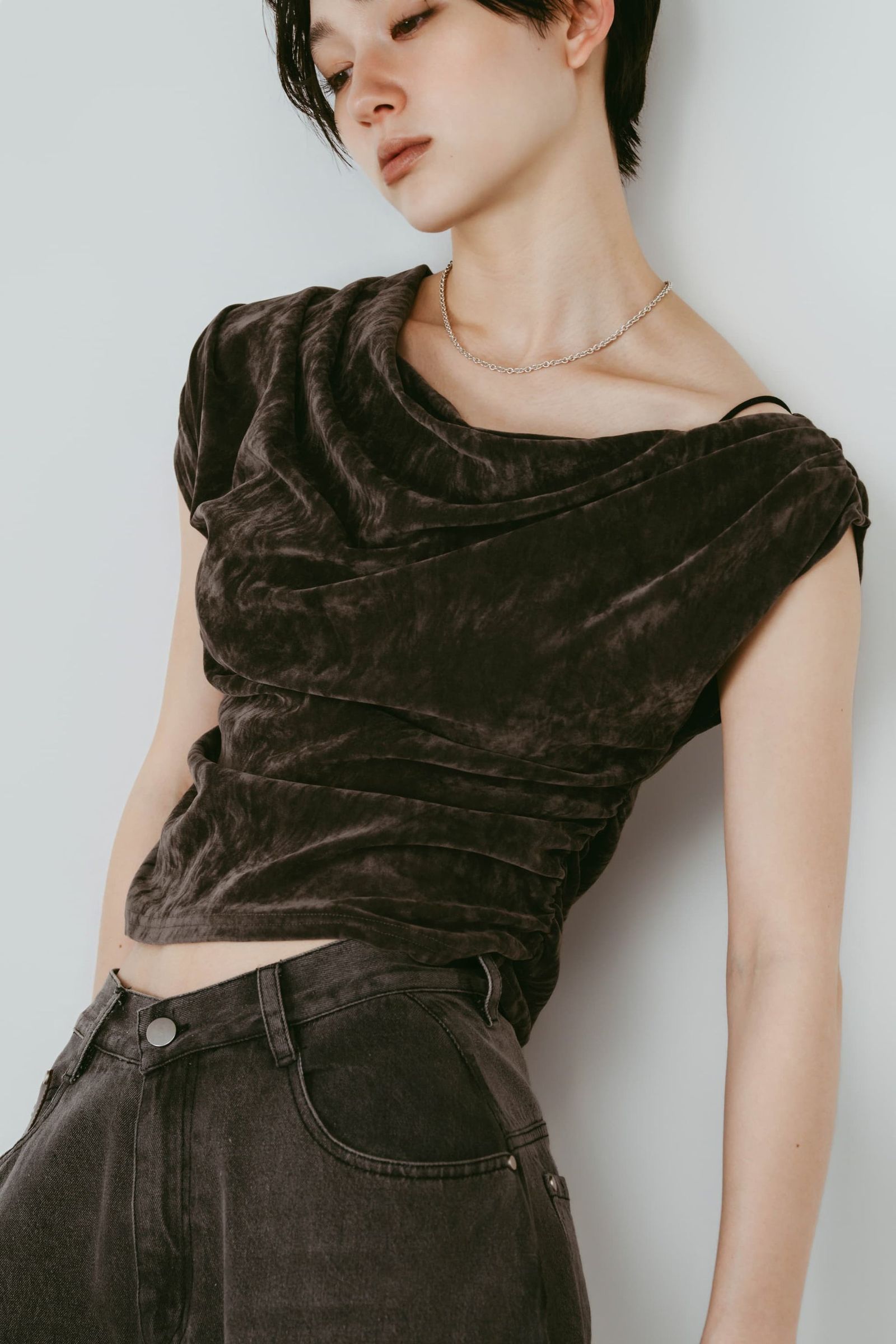 シアーベロア トップス (グレー) sheer velour top (Gray) /  26SS