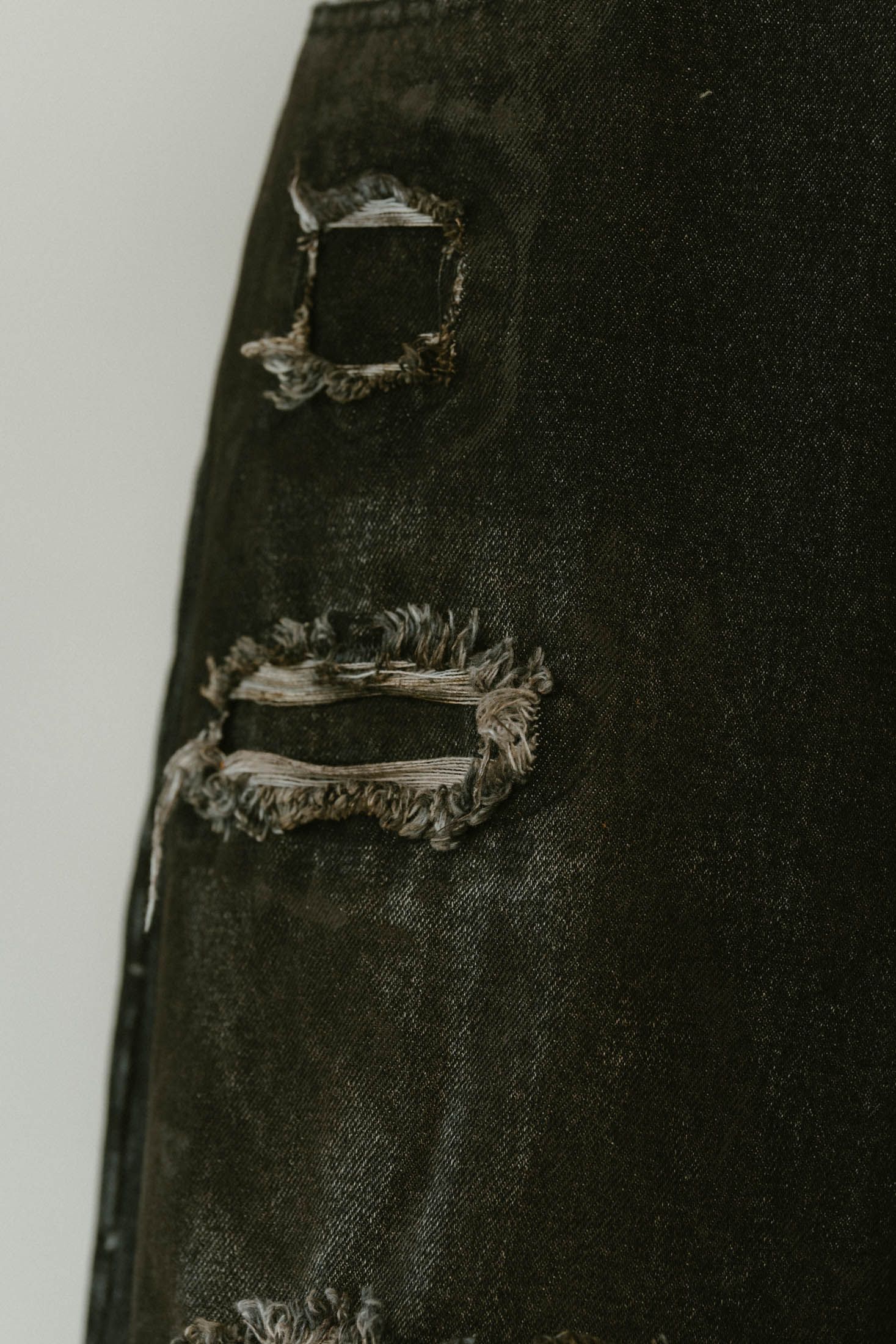 damage denim pants / ダメージ デニムパンツ (ブラックホワイト) / 25SS
