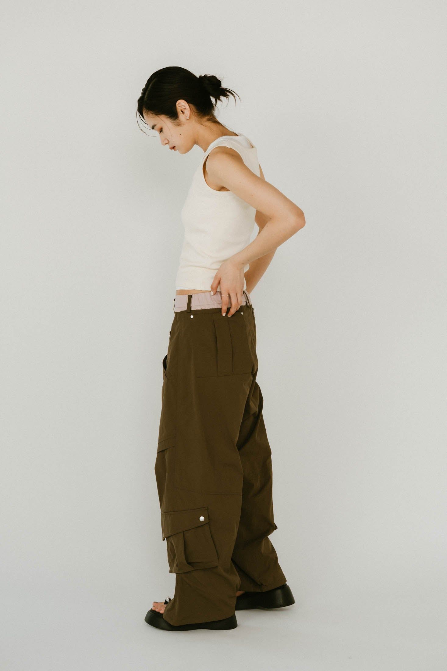 docking nylon pants(unisex) / ドッキングナイロンパンツ (カーキ) / 25SS