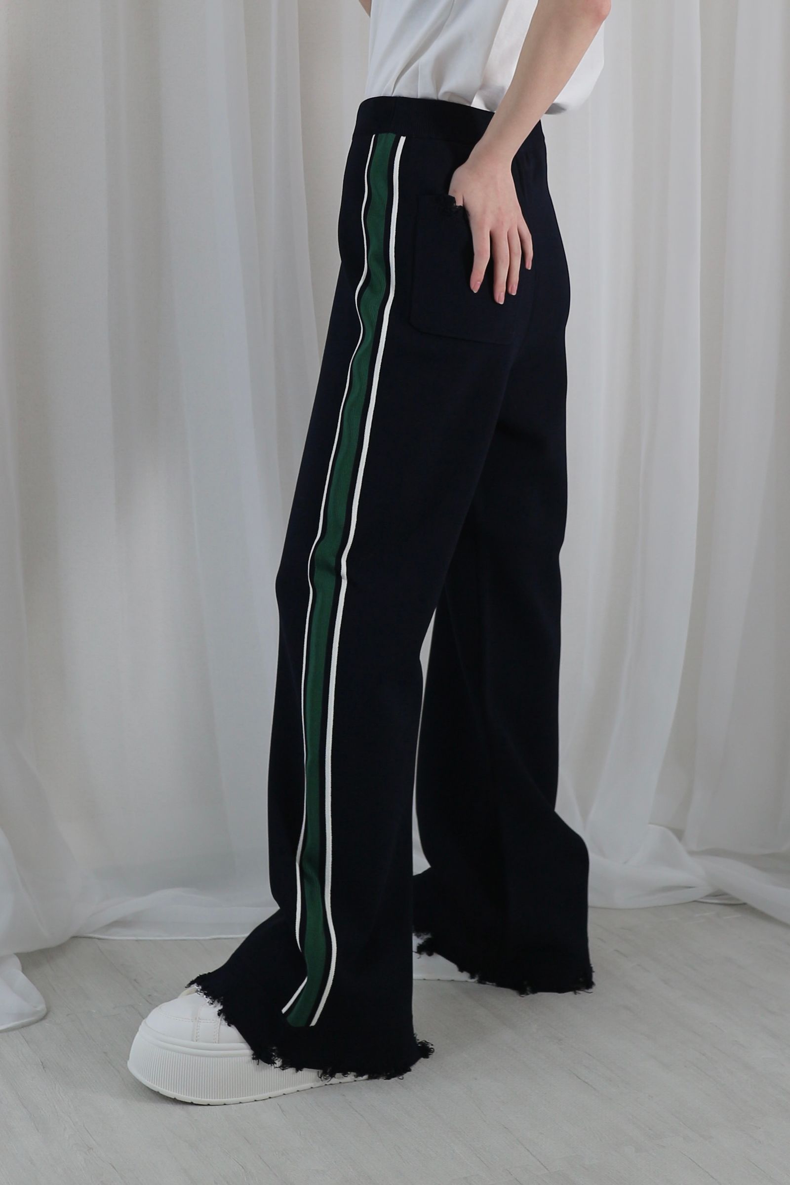 NOUNLESS - GRUNGE TRACK KNIT PANTS / グランジトラックニット