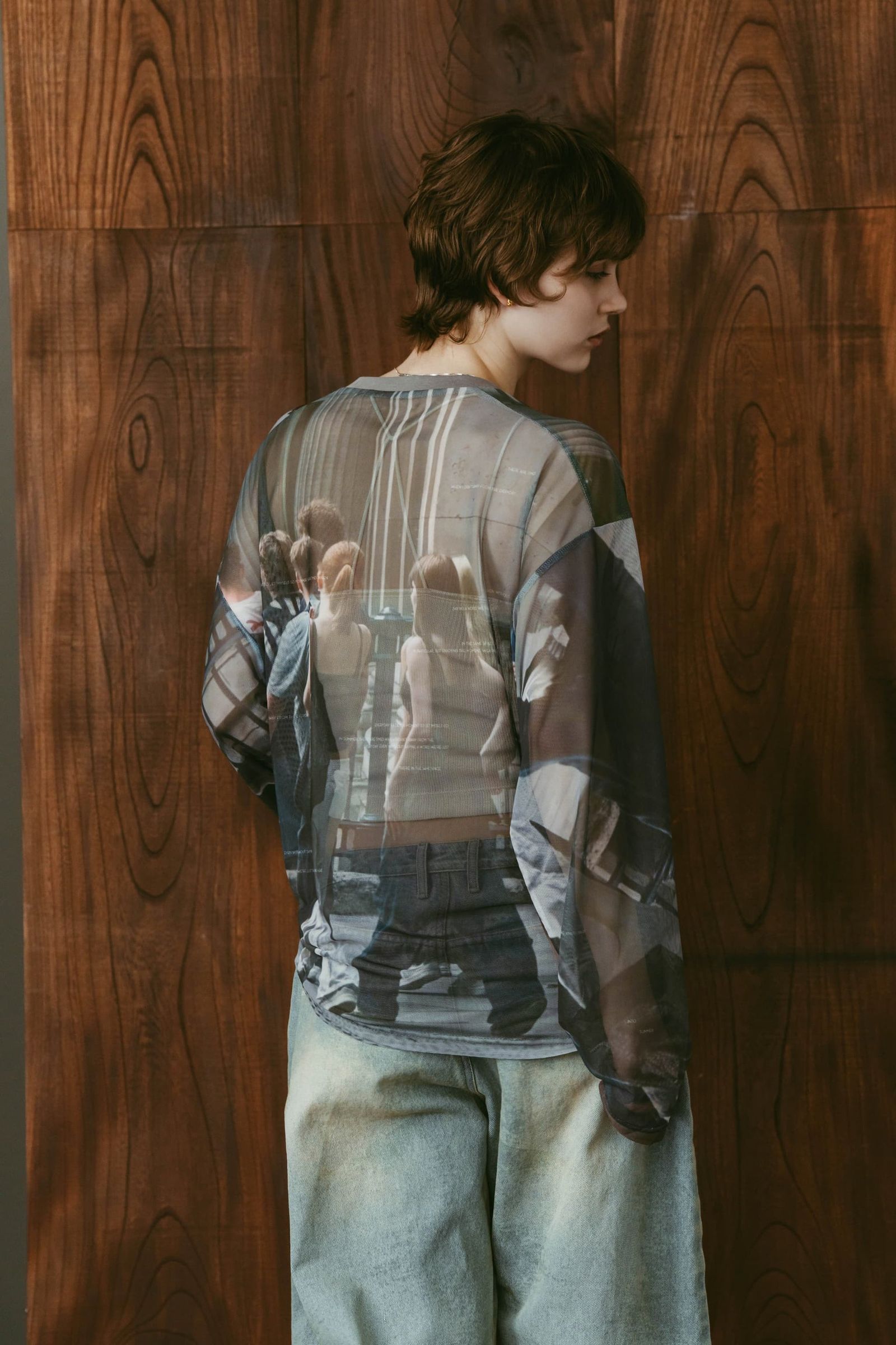 シアープリント ロングスリーブTシャツ (ガールズ) school sheer long-sleeve tee(unisex) (Girls) /  26SS