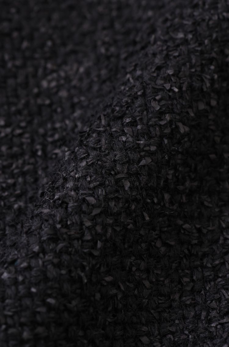 【メンズ】TWEED NO COLLAR JACKET / ツイード ノーカラージャケット (ブラック)