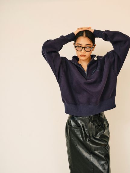 ZIP Sweat tops / ZIPスウェットトップス (ネイビー×ネイビー) / 25AW