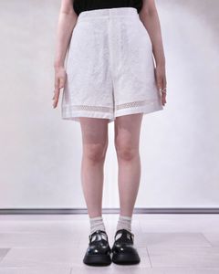 コットンレース ショートパンツ (ホワイト) cotton lace trimming S/PT (White) /  26SS