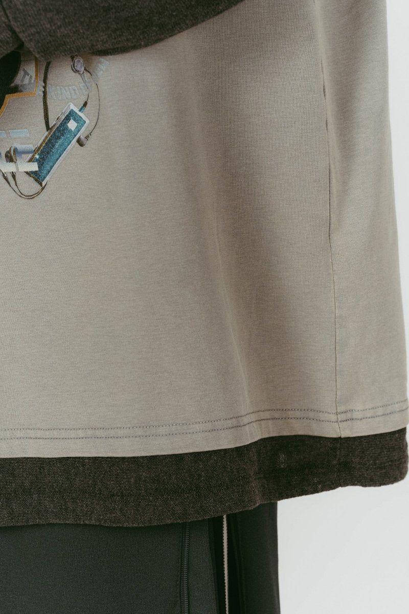 AI future layered t-shirt(unisex) (Gray) / レイヤードTシャツ (グレー) / 26SS