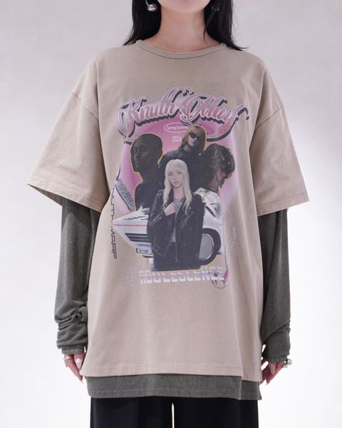 レイヤードTシャツ (ベージュ) AI future layered t-shirt(unisex) (Beige) /  26SS