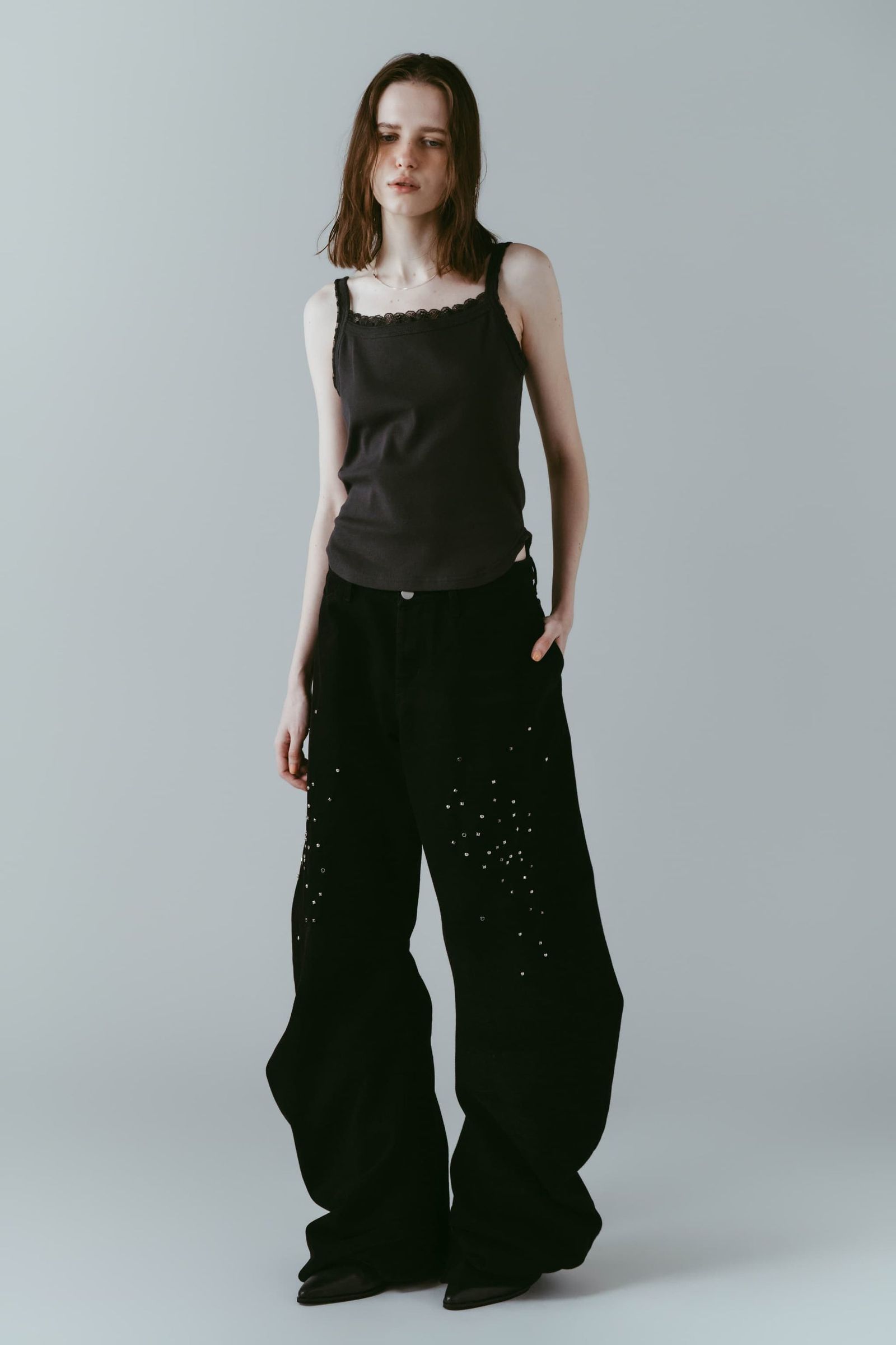 レースディテール キャミソール (グレー) lace detail camisole (Gray) /  26SS