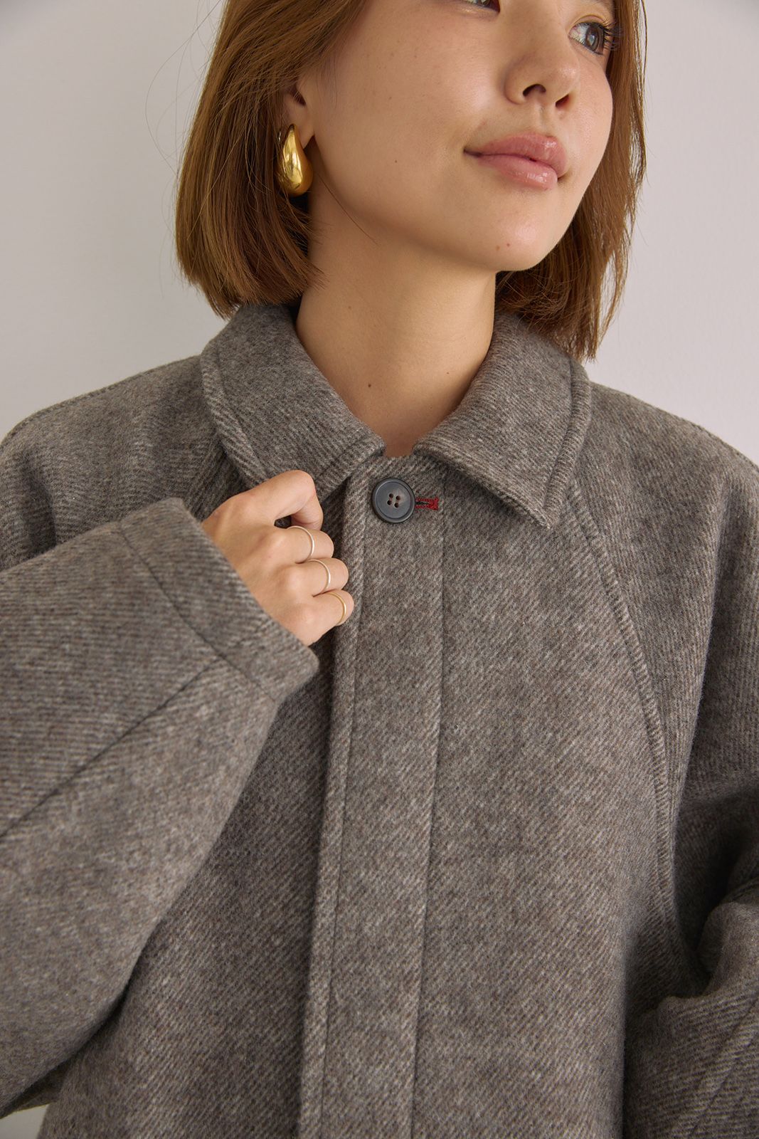 ラグランスリーブロングコート (ブラウン) Raglan Sleeve Long Coat (Brown) / 26AW