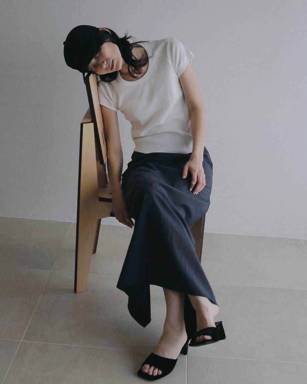シアーペンシルスカート (ネイビー) Sheer Pencil Skirt (Navy) / 26SS