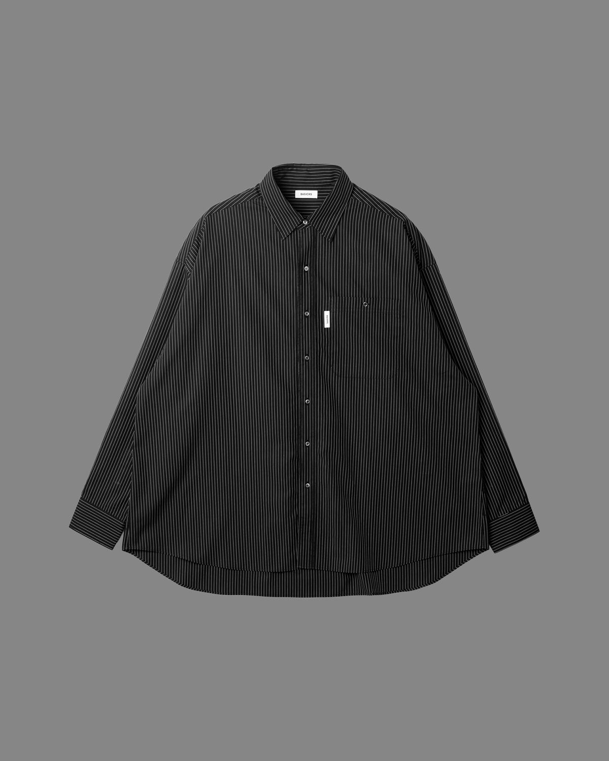 Super Large FIt Stripe Shirt / スーパーラージフィット ストライプシャツ (ブラック) / レディース / メンズ