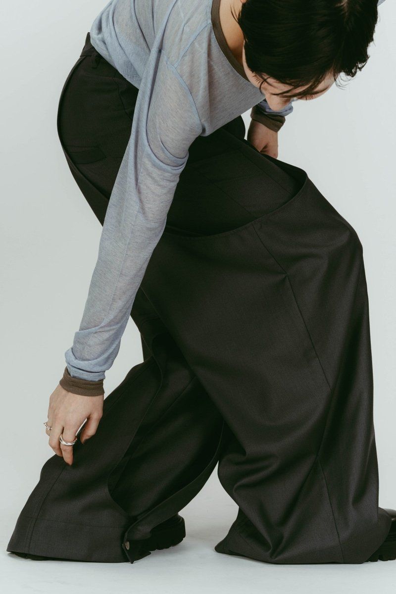 high-boot detail pants(unisex) / ハイブート ディテール パンツ (Gray) / 26SS