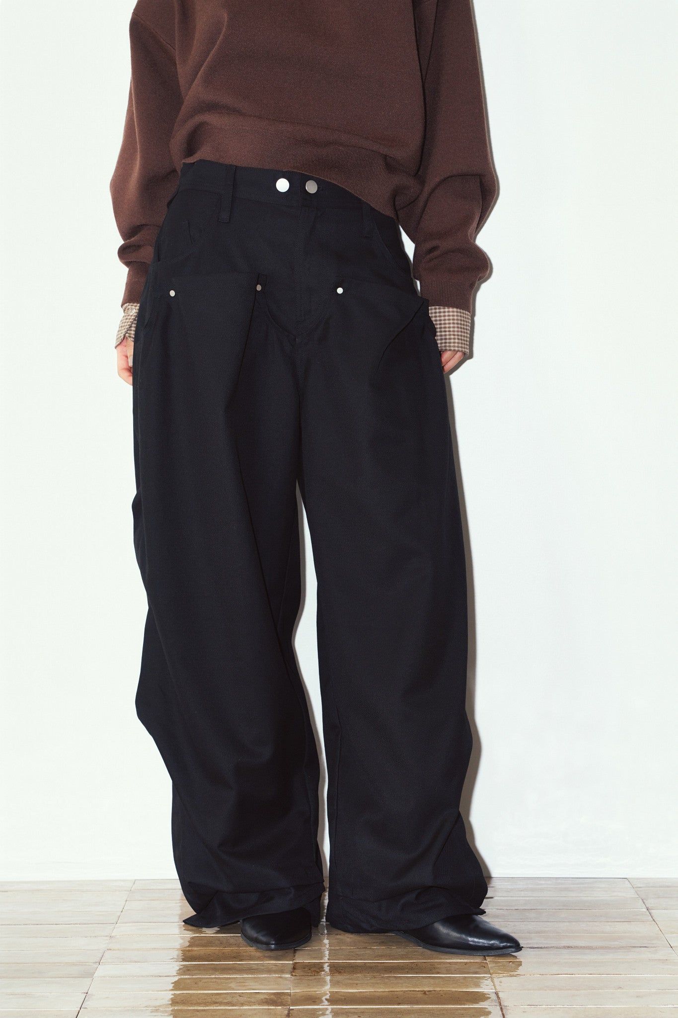 クリング ドレープパンツ (ブラック) cling draped pants(unisex) (Black) / 26AW