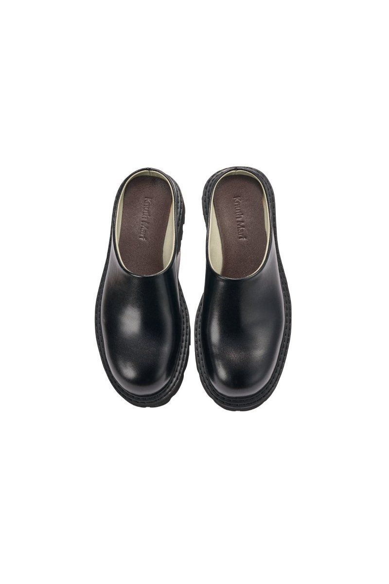 round toe sabot sandals (Black) / ラウンドトゥ サボサンダル (ブラック) / 26SS