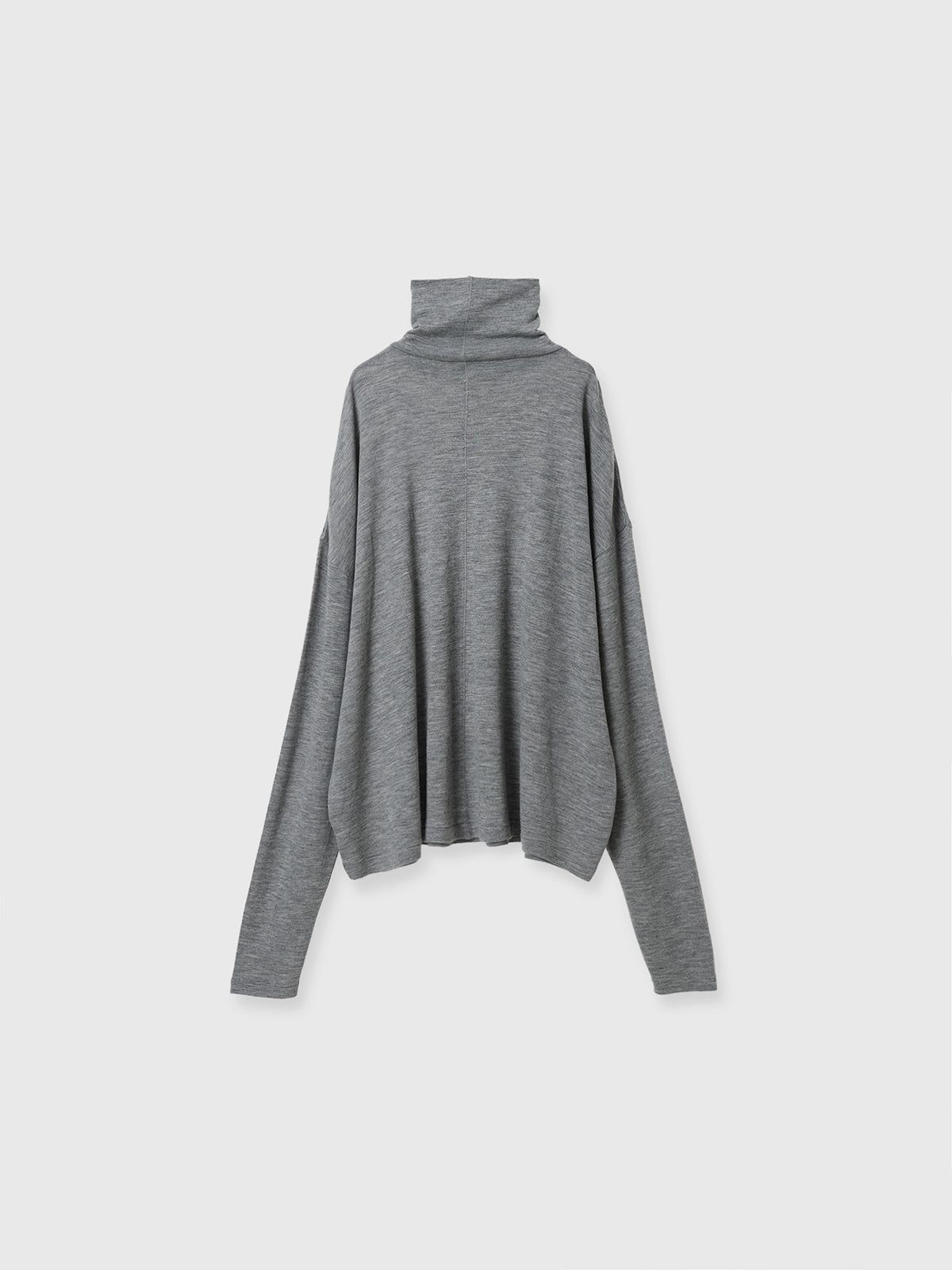 【BF割引対象12/2まで】【25AW】FINE WOOL OVER HIGH NECK TOPS / ファインウール ハイネックニットトップス  (グレー)