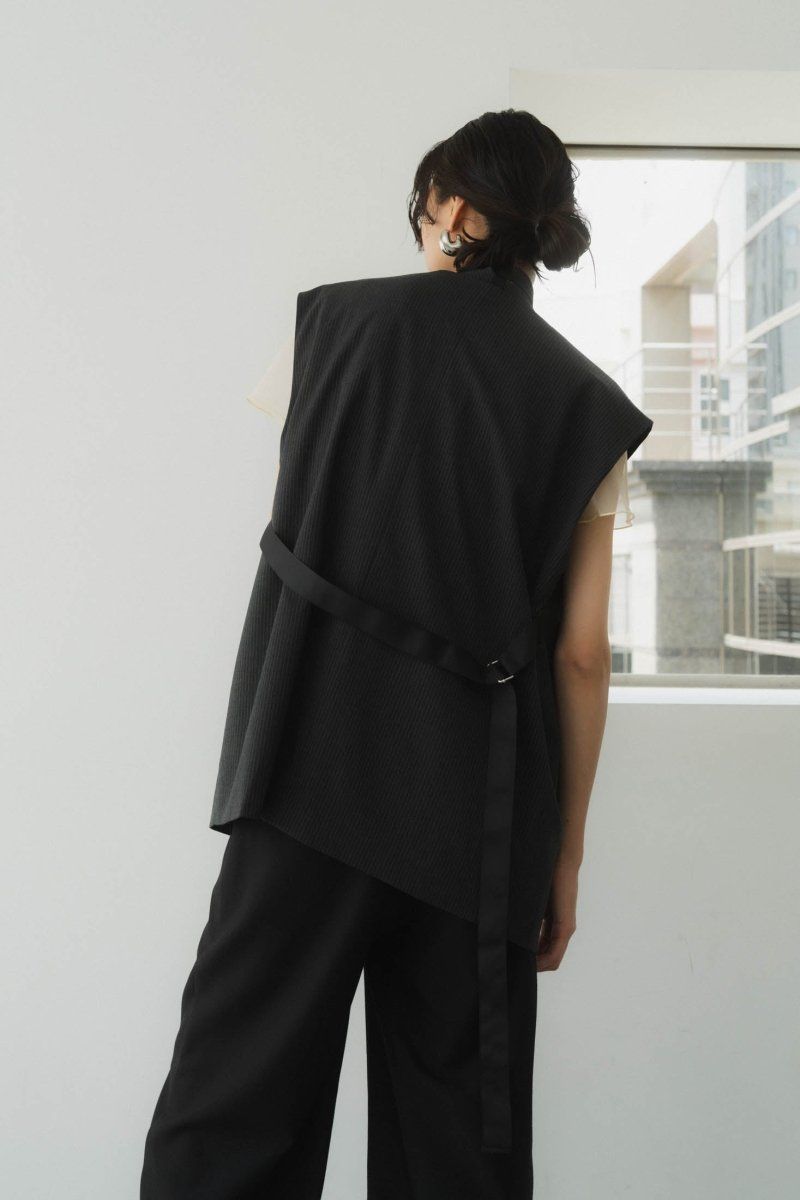 Knuth Marf - 2way collarless gilet / 2ウェイ カラーレスジレ