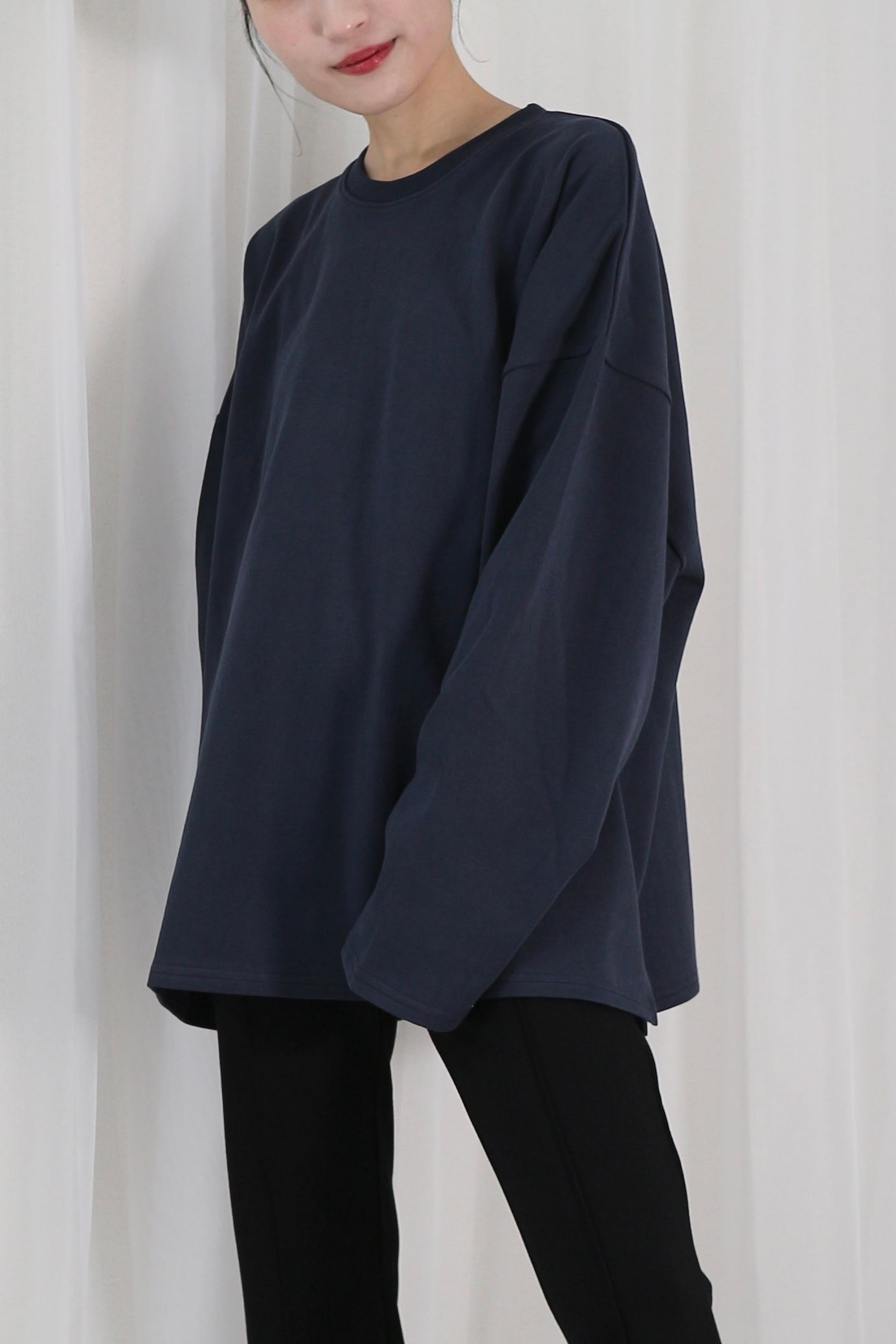 BASIC LONG T / ベーシックロングTシャツ (ネイビー)