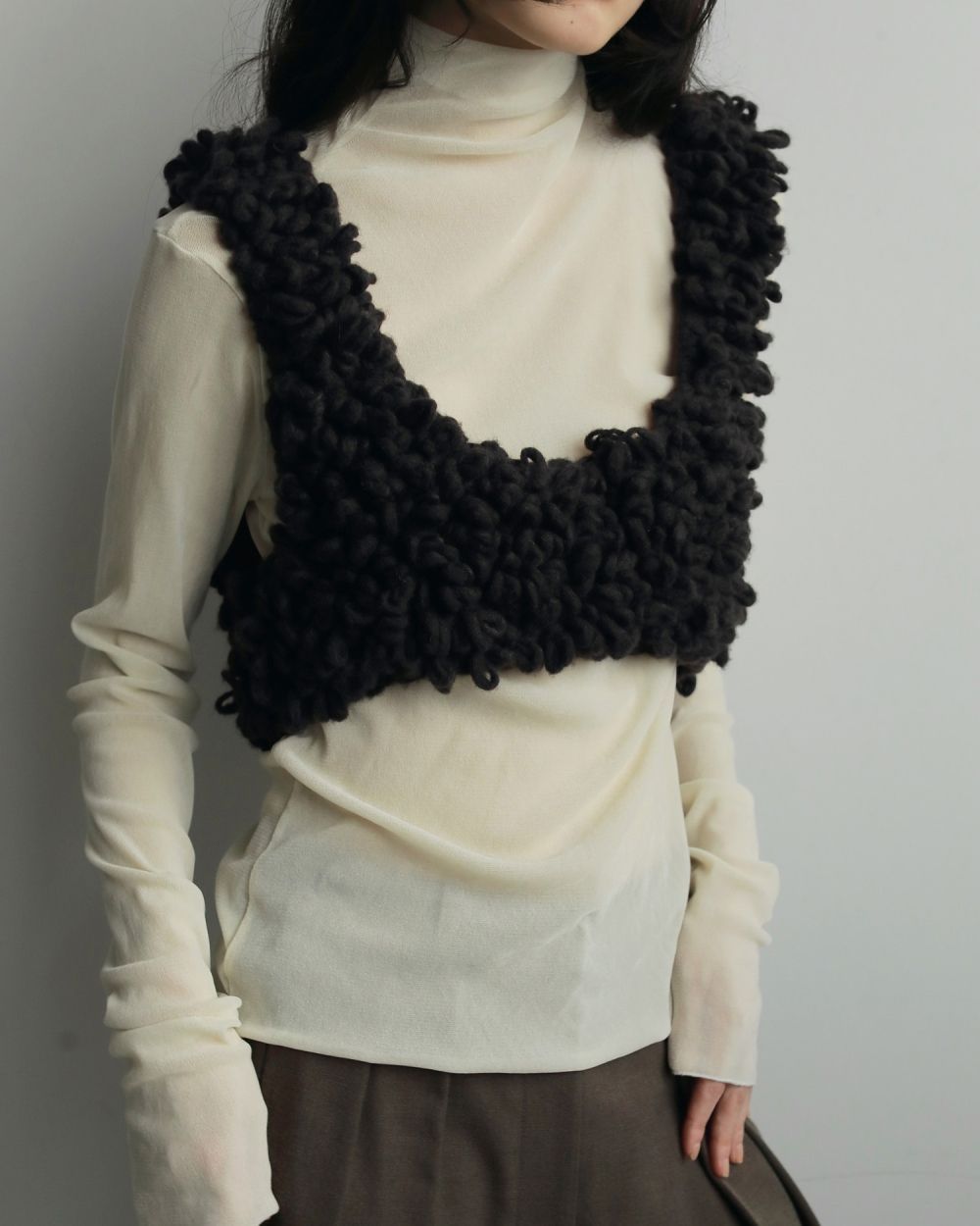 【25AW】Loop Knit Vest / ループニットベスト (ブラウン)
