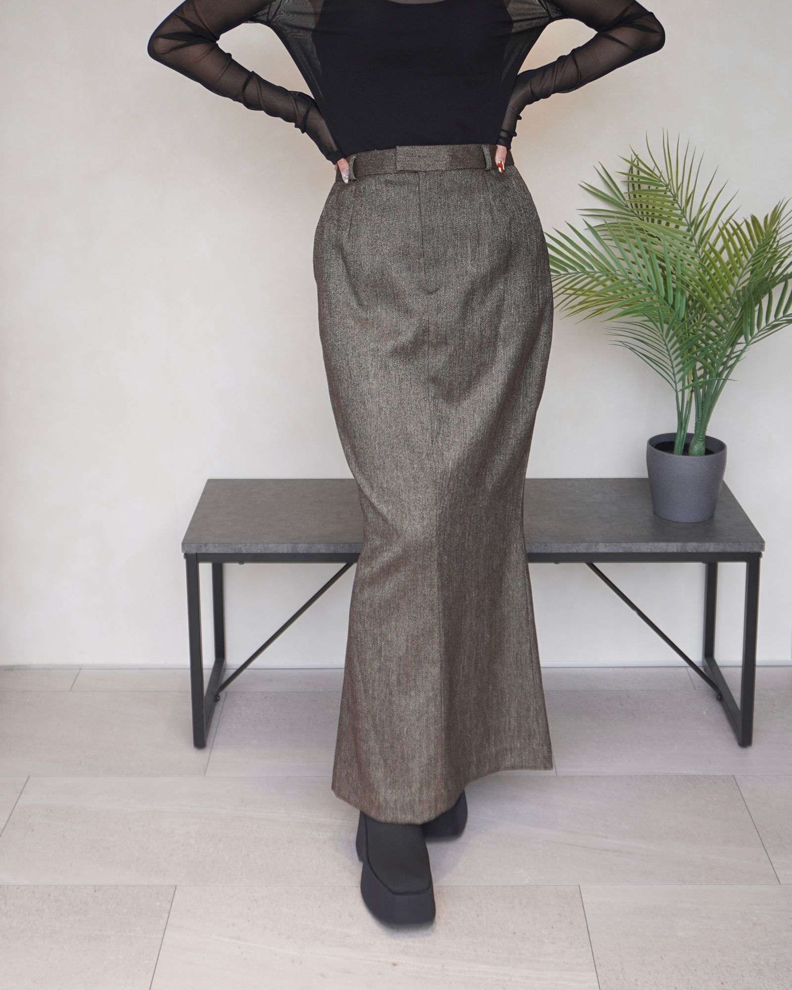 【25AW】【THE C】ICHIGUN SKIRT / イチグンスカート (ブラウン)