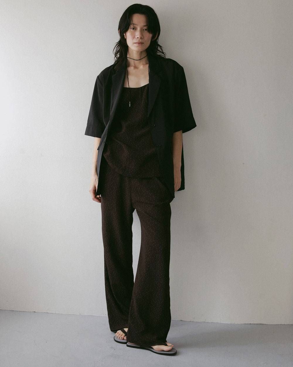 ドットジャガード ラフパンツ (ブラウン) Dotjacquard Rough Pants (Brown) / 27SS