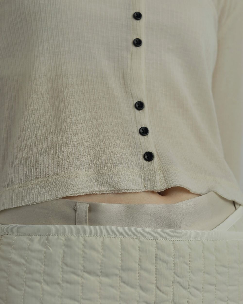 【25AW】Sheer Rib Cardigan / シアーリブカーディガン (アイボリー)