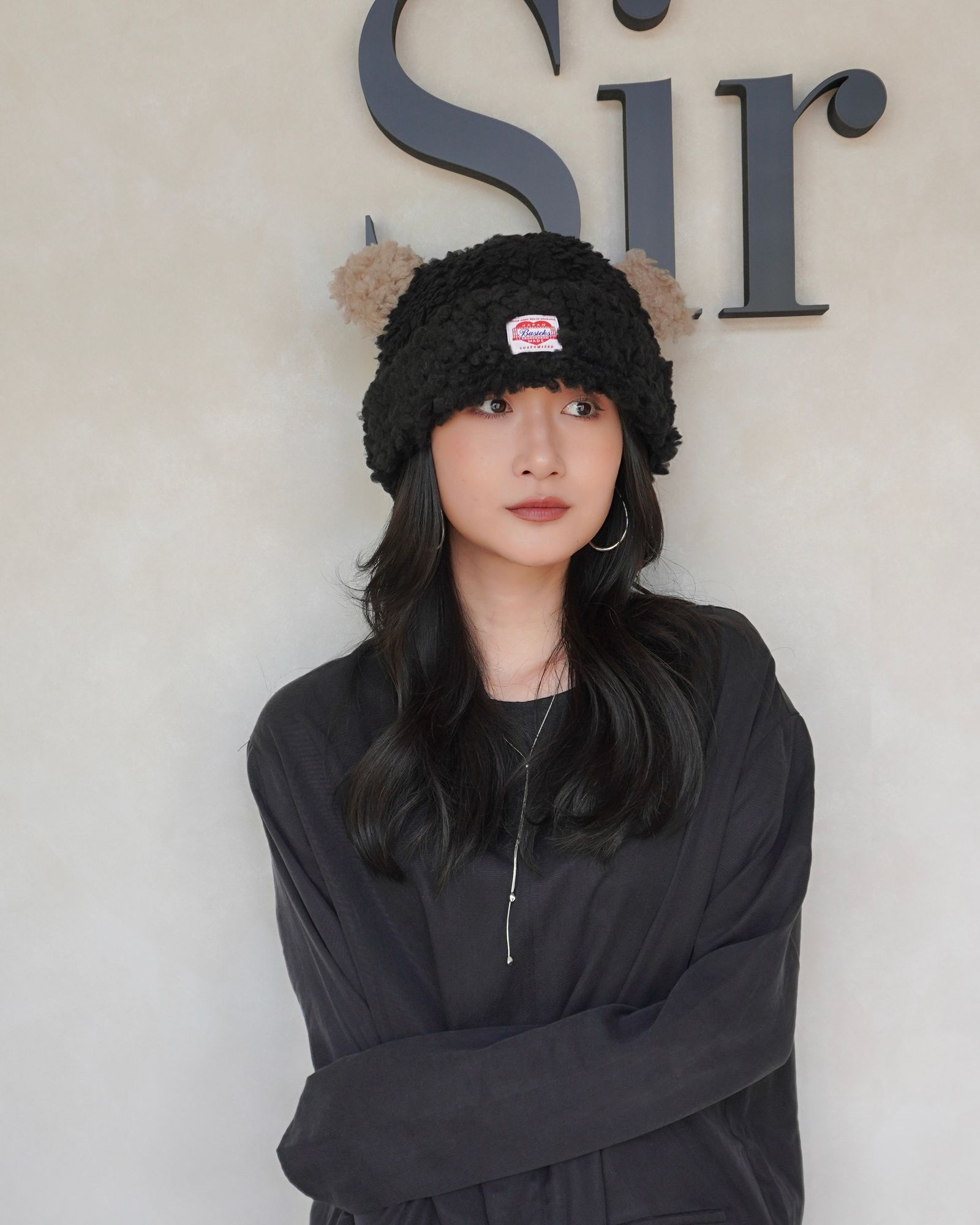 【25AW】Bear Beanie / ベアビーニー (ブラック×ブラウン)