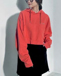 【残り1点】NOUNLESS SHORT HOODIE TOPS (ORANGE) / ショートフーディトップス オレンジ