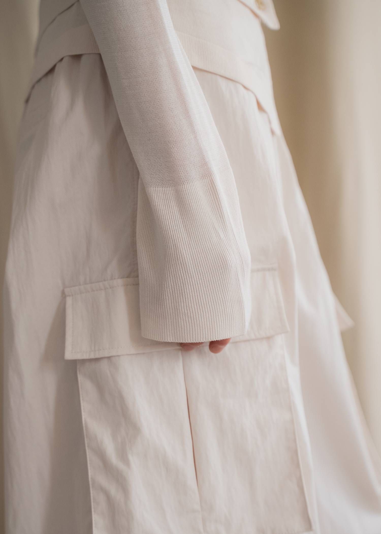ニットシャツ&タンクトップ (パウダーピンク) shirt collar & tank knit ensemble (Powder pink) /  26SS