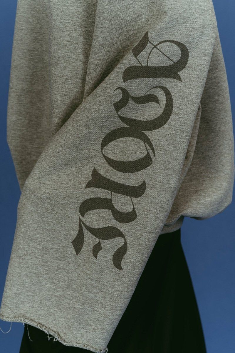 off shoulder vintage sweat (Gray) / オフショルダー ヴィンテージスウェット (グレー) / 26SS