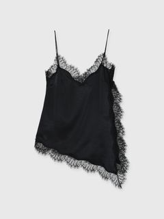 サテンレースキャミ (ブラック) SATIN LACE CAMI (Black) /  26SS